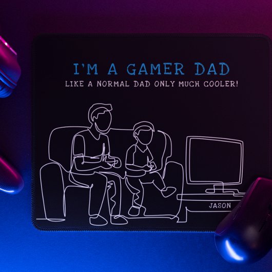 Gamer Dad | モノグラム父の日 マウスパッド