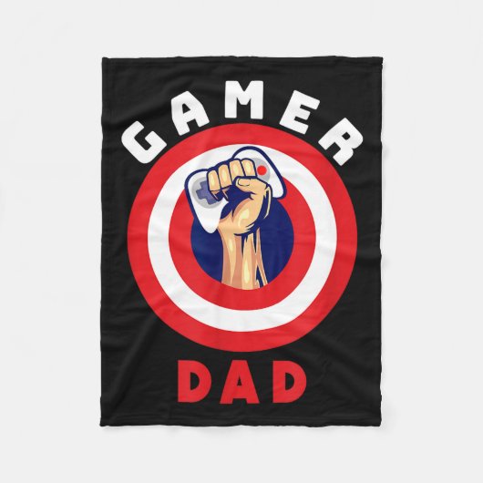 Gamer Dad Funny Gaming Quotes Cool Fathers Gift  フリースブランケット (正面)