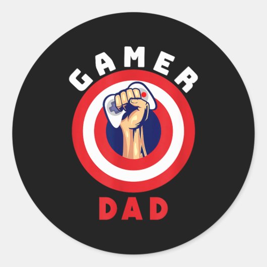 Gamer Dad Funny Gaming Quotes Cool Fathers Gift  ラウンドシール (正面)