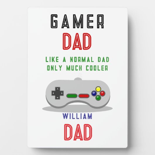 Gamer Dad Plaque – Like a Normal Dad, Only Cooler フォトプラーク (正面)