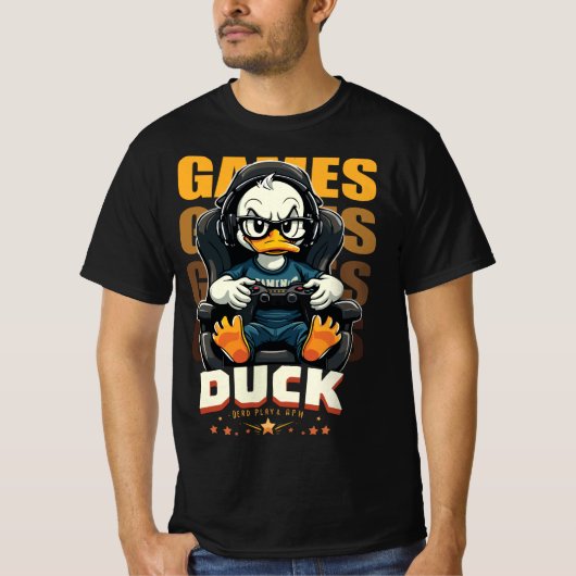 Gamer Duck Chill Vibes T-Shirt Tシャツ (正面)