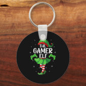 Gamer Elf Christmas Girls Women Elf Squad Xmas Fam キーホルダー (正面)