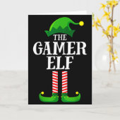 Gamer Elf Matching Family Group Christmas Party Py カード (黄色い花)