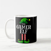 Gamer Elf Matching Family Group Christmas Party Py コーヒーマグカップ (左)