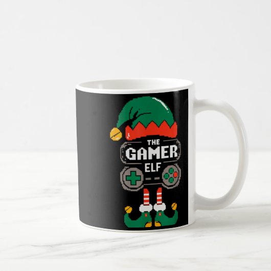 Gamer Elf Matching Family Group Christmas Party Py コーヒーマグカップ (右)