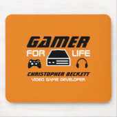 Gamer for Life、ビデオゲーム開発者、デザイナー マウスパッド (正面)