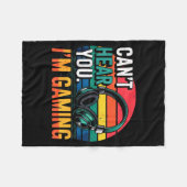 Gamer Funny Can't Hear You I'm Gaming フリースブランケット (正面(横))