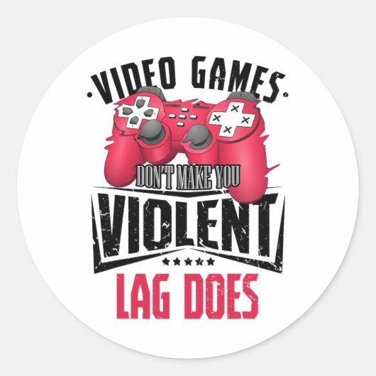 Gamer Gamer Video Games Controller Computer Gaming ラウンドシール (正面)