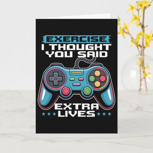 Gamer Gaming Controller Video Game 1 カード (黄色い花)