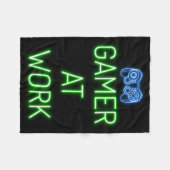 Gamer Gift | Gamer At Work フリースブランケット (正面(横))