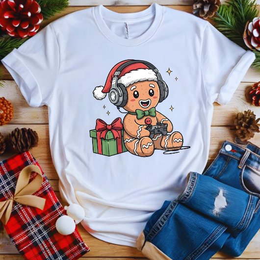 Gamer Gingerbread Xmas Gaming Tシャツ
