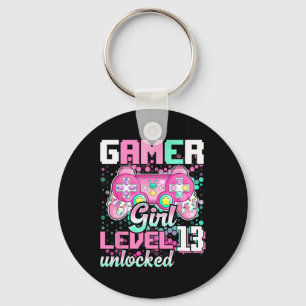 Gamer Girl レベル13 アンロック済み ゲーム 13歳の誕生日 キーホルダー
