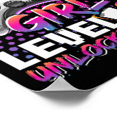 Gamer Girl Level 13 Unlocked Video Game 13th Birth ポスター (角)