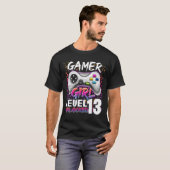 Gamer Girl Level 13 Unlocked Video Game 13th Birth Tシャツ (正面フル)