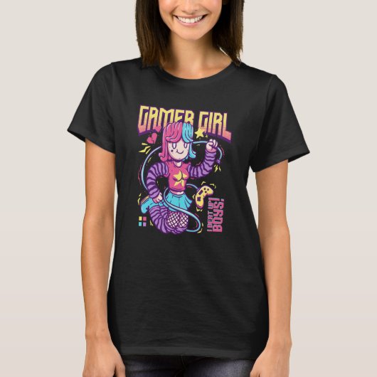 Gamer Girl PC Gaming Video Game E girl Computer Ga Tシャツ (正面)