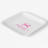 Gamer Girl Simple Pink Birthday Party ペーパープレート (傾斜あり)