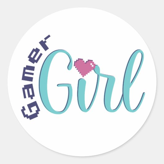 Gamer Girl Sticker - Cute Gaming Gift ラウンドシール (正面)
