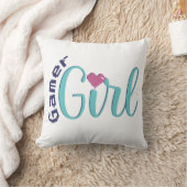 Gamer Girl Throw Pillow - Perfect Gaming Gift クッション (ブランケット)