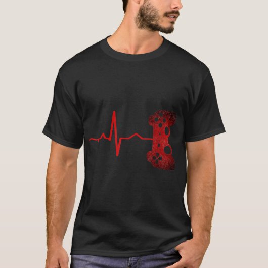 Gamer Heartbeat Controller Design Tシャツ (正面)