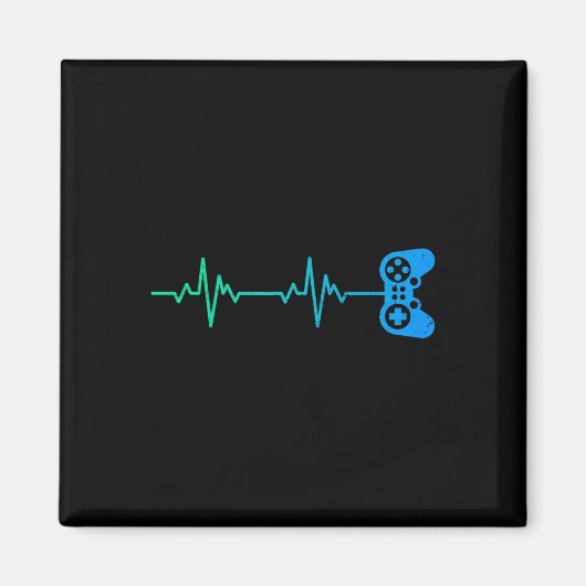 Gamer Heartbeat Cool Video Game Controller For Ner マグネット (正面)