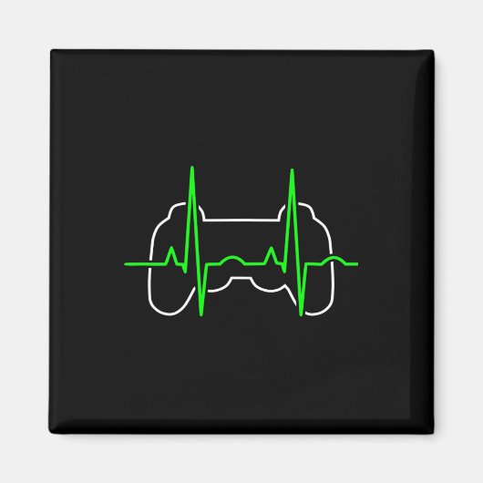 Gamer Heartbeat Pulse Video Game Lover Funny Cool マグネット (正面)