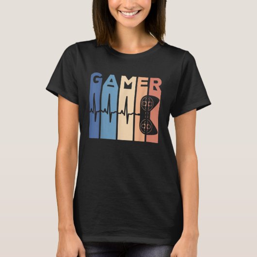 Gamer Heartbeat  Video Game  3 Tシャツ (正面)