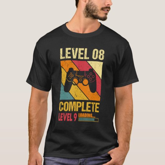 Gamer Husband Wife Married Level 8 Complete Level Tシャツ (正面)