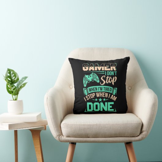 Gamer I Stop When I Am Done クッション (椅子)