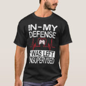 gamer i was left unsupervised game controller hear tシャツ (正面)