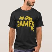 “Gamer Icons T-Shirt – Retro Controller and Pixel  Tシャツ (正面)