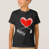 Gamer Keyboard And Mouse Video Game Heart Gaming L Tシャツ (正面)