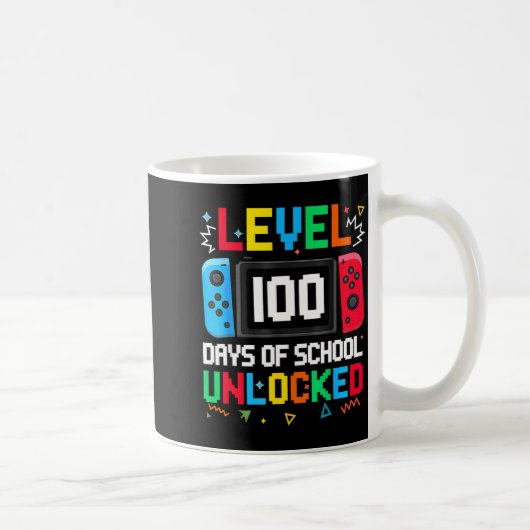 Gamer Level Unlocked 100 Days Of School Student Bo コーヒーマグカップ (右)