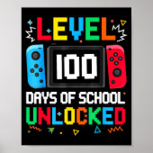 Gamer Level Unlocked 100 Days Of School Student Bo ポスター (正面)