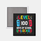Gamer Level Unlocked 100 Days Of School Student Bo マグネット (正面/裏面)
