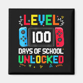 Gamer Level Unlocked 100 Days Of School Student Bo マグネット (正面)
