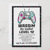 Gamer Level up Video Game Birthday Invite 招待状 (正面)