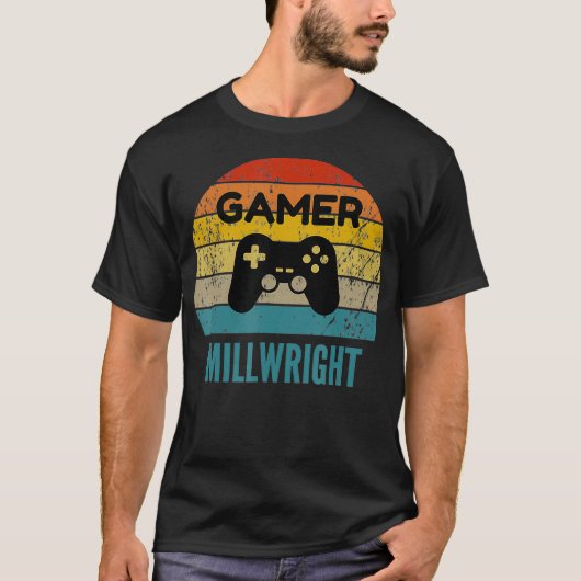 Gamer Millwrightヴィンテージ60s 70sゲームギフト Tシャツ (正面)