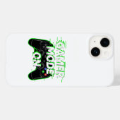 Gamer Mode ON - ネオン グリッチ ゲーミング Tシャツ デザイン Case-Mate iPhoneケース (裏面 (横))