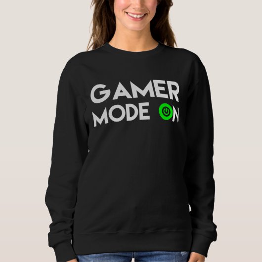 Gamer Mode on Clothes heartbeat play video Games c スウェットシャツ (正面)