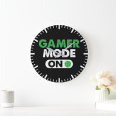 Gamer Mode On - Funny Video Gamer, Gaming Humor ラージ壁時計 (ホーム)