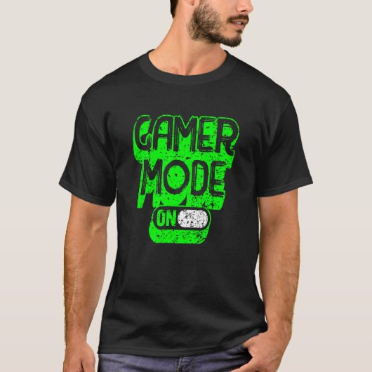 gamer mode on gaming tシャツ (正面)