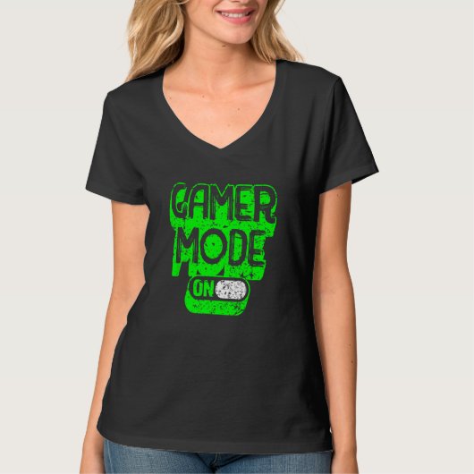 gamer mode on  gaming tシャツ (正面)