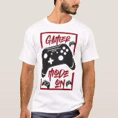 Gamer mode on gaming tシャツ (正面)