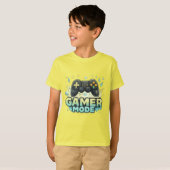 Gamer Mode ON - Kids Video Game Controller Graphic Tシャツ (正面フル)