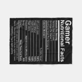 Gamer Nutritional Facts Cool Gamer Video Game Funn フリースブランケット (正面(横))