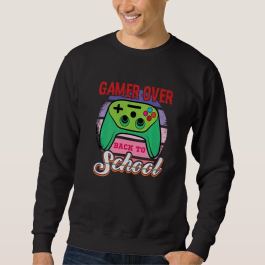 Gamer Over Back to School Game Over Teacher Studen スウェットシャツ (正面)