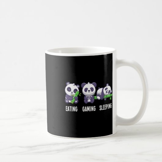 Gamer Panda Eating Gaming Sleeping For Multiplayer コーヒーマグカップ (右)