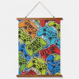 Gamer Pattern 吊り下げ型タペストリー