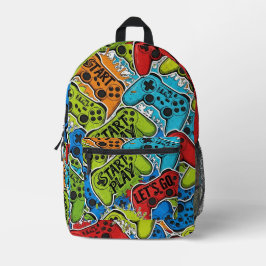 Gamer Pattern Backpack プリントバックパック