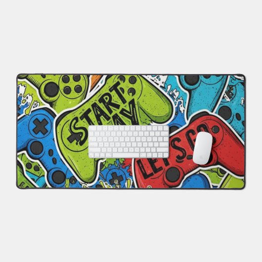 Gamer Pattern Desk Mat デスクマット (キーボード&マウス)